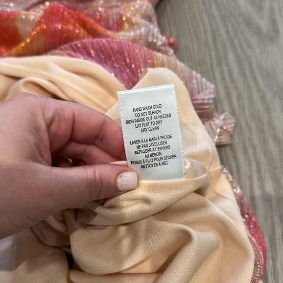 NWT Jewel Badgley Mischka Danika Printed Strapless Sheath Dress - Picture 6 of 7